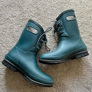 Bogs Amanda Plush Boots Women's 8 Teal Waterproof Fleece Lined Insulated Winter